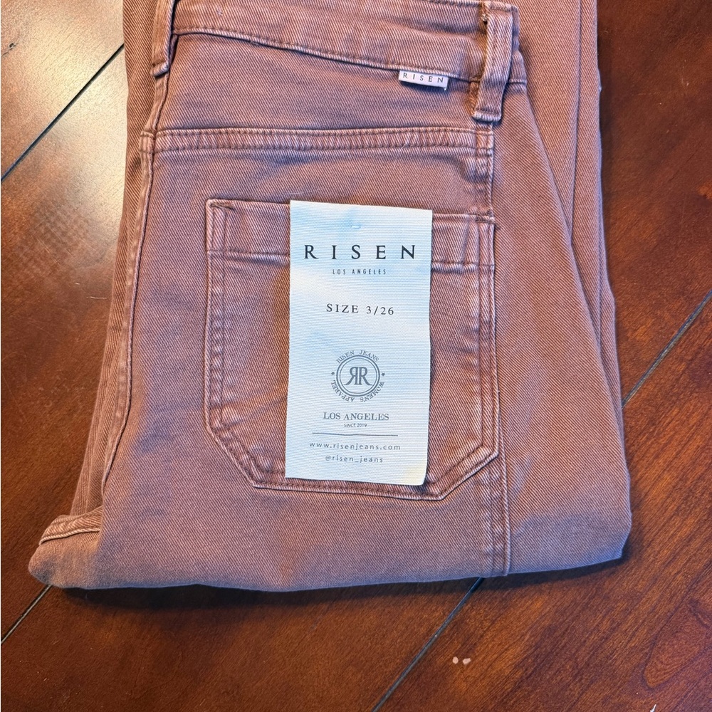 Risen Jeans Women's High Rise Cropped Brown Jeans